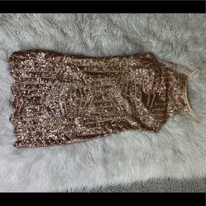 Rose gold sequin cocktail dress